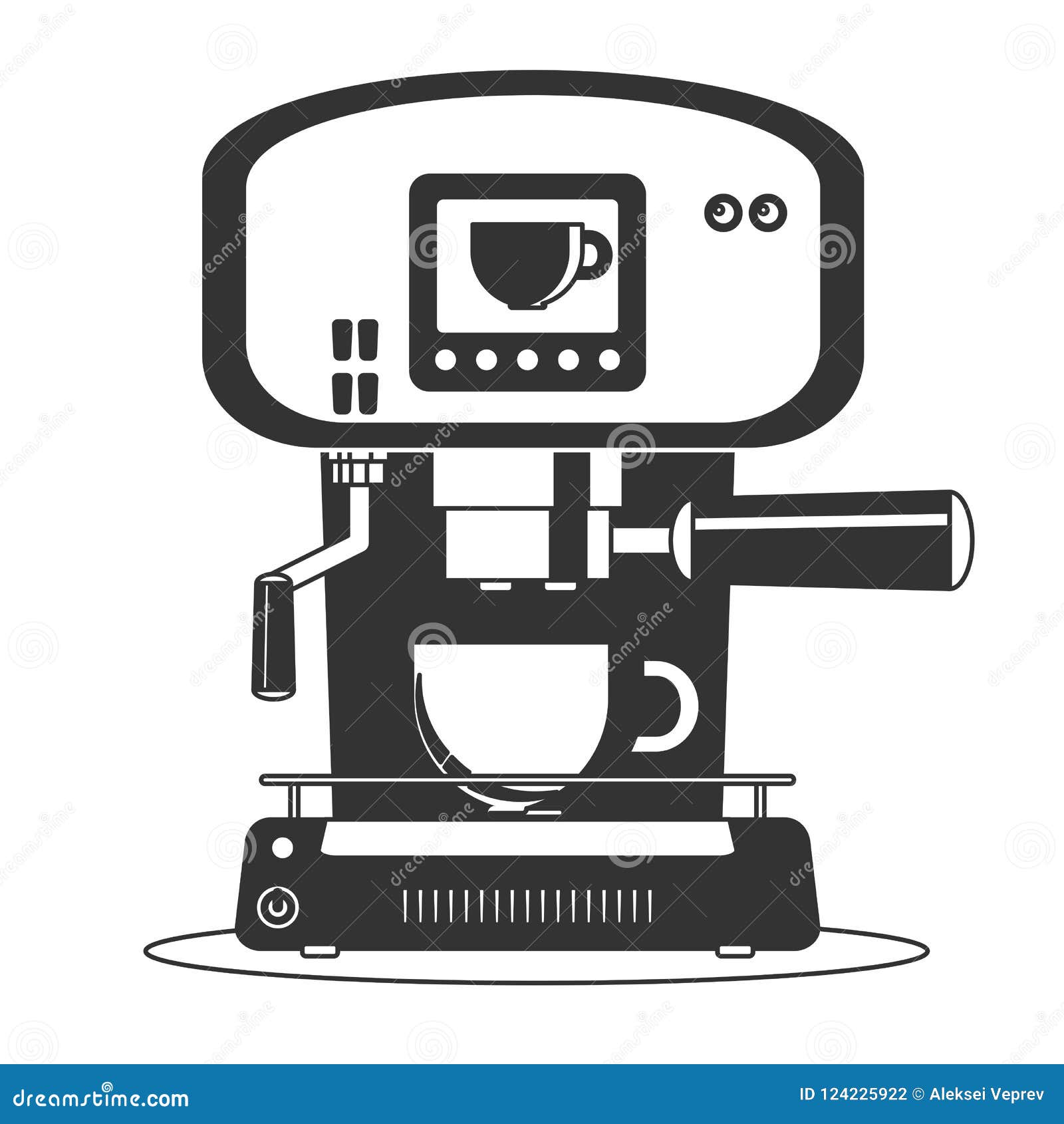 Coffee Maker Machine Icon Flat. Simple Vector Symbol Stock Vector