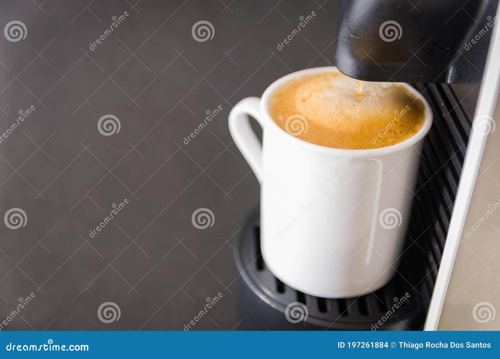 Coffee Maker Serving Coffee, Espresso, Coffee Pod Stock Photo Image