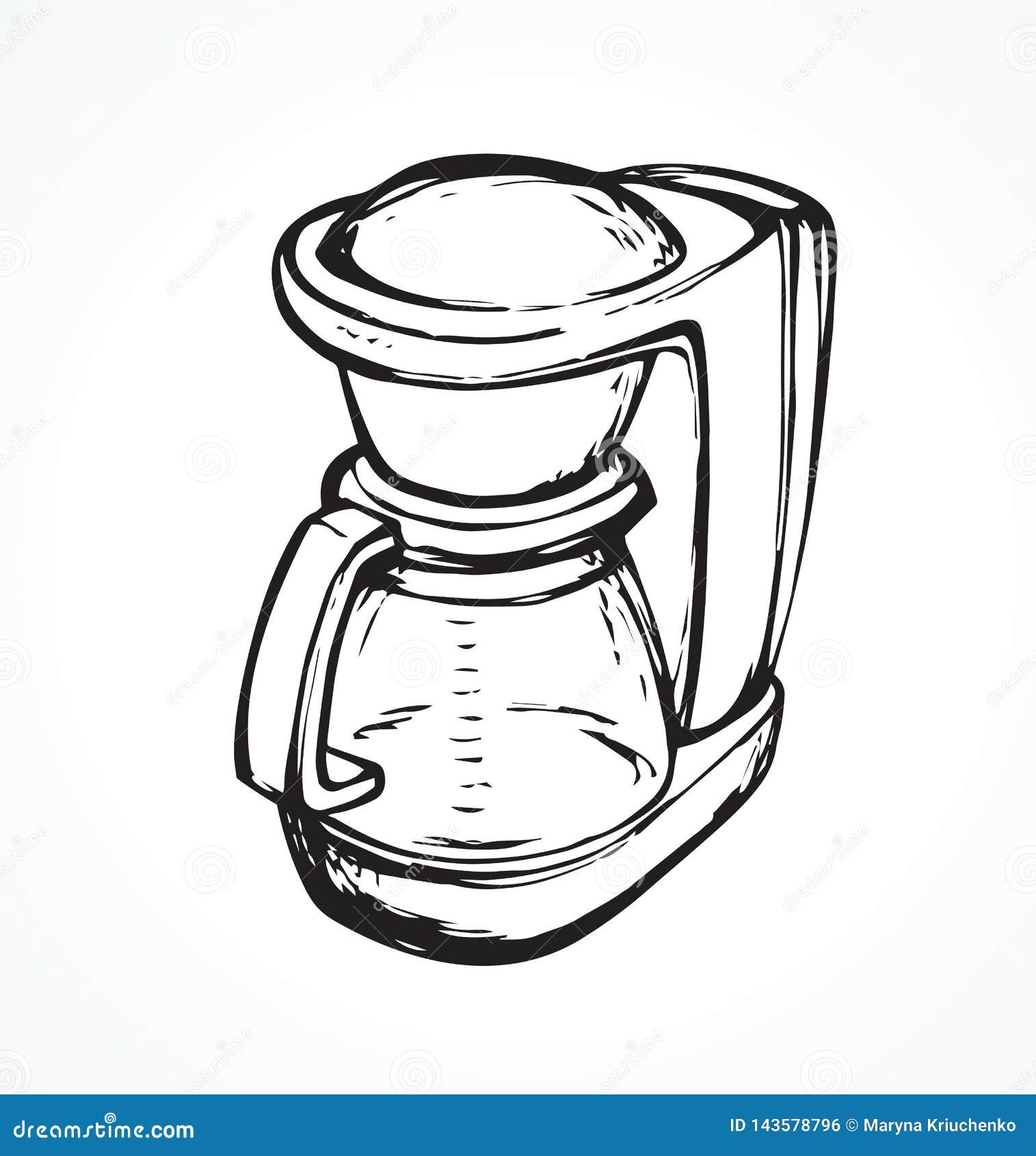 Coffee Maker. Vector Drawing Stock Vector - Illustration of flavor,  backdrop: 143578796