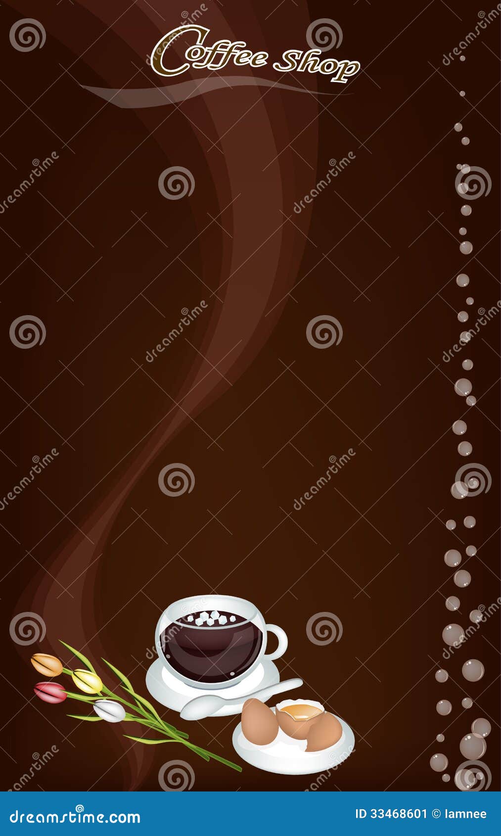 A Coffee Menu Pattern On Brown Background Stock Image