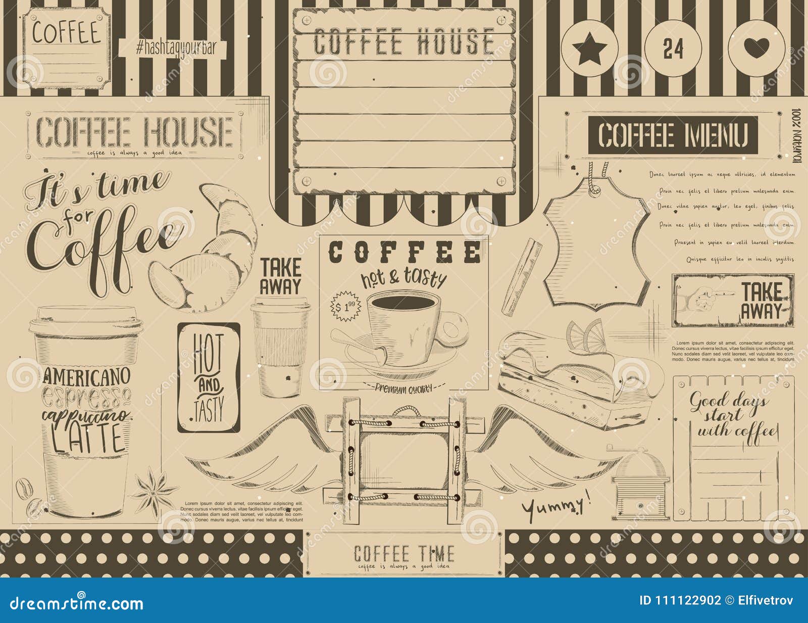 coffee menu placemat