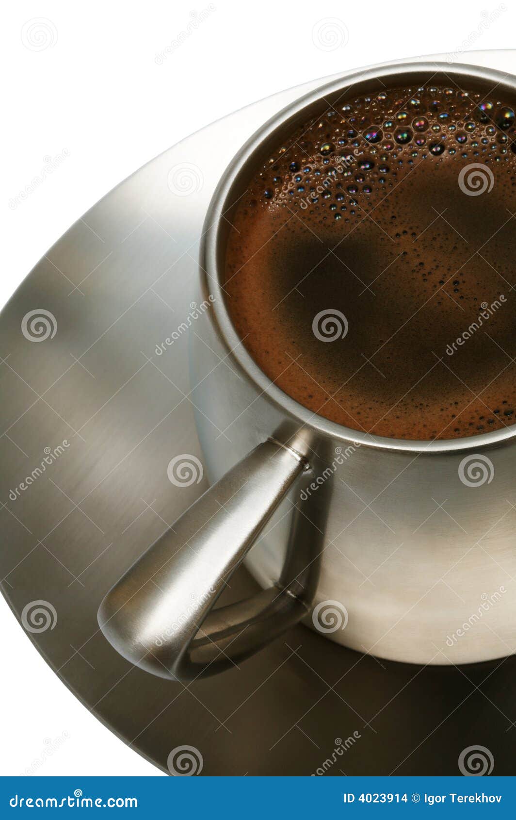 Coffee in a metal cup stock photo. Image of cappuchino 4023914