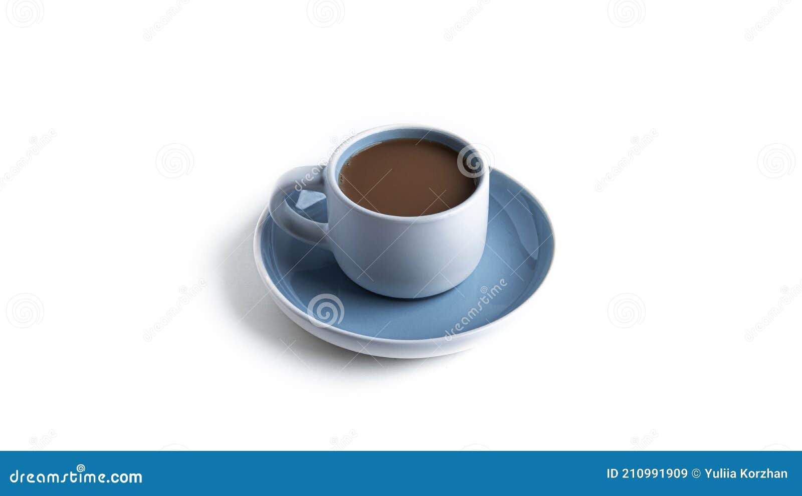 Coffee with Milk in Cup Isolated on White Background. Stock Image