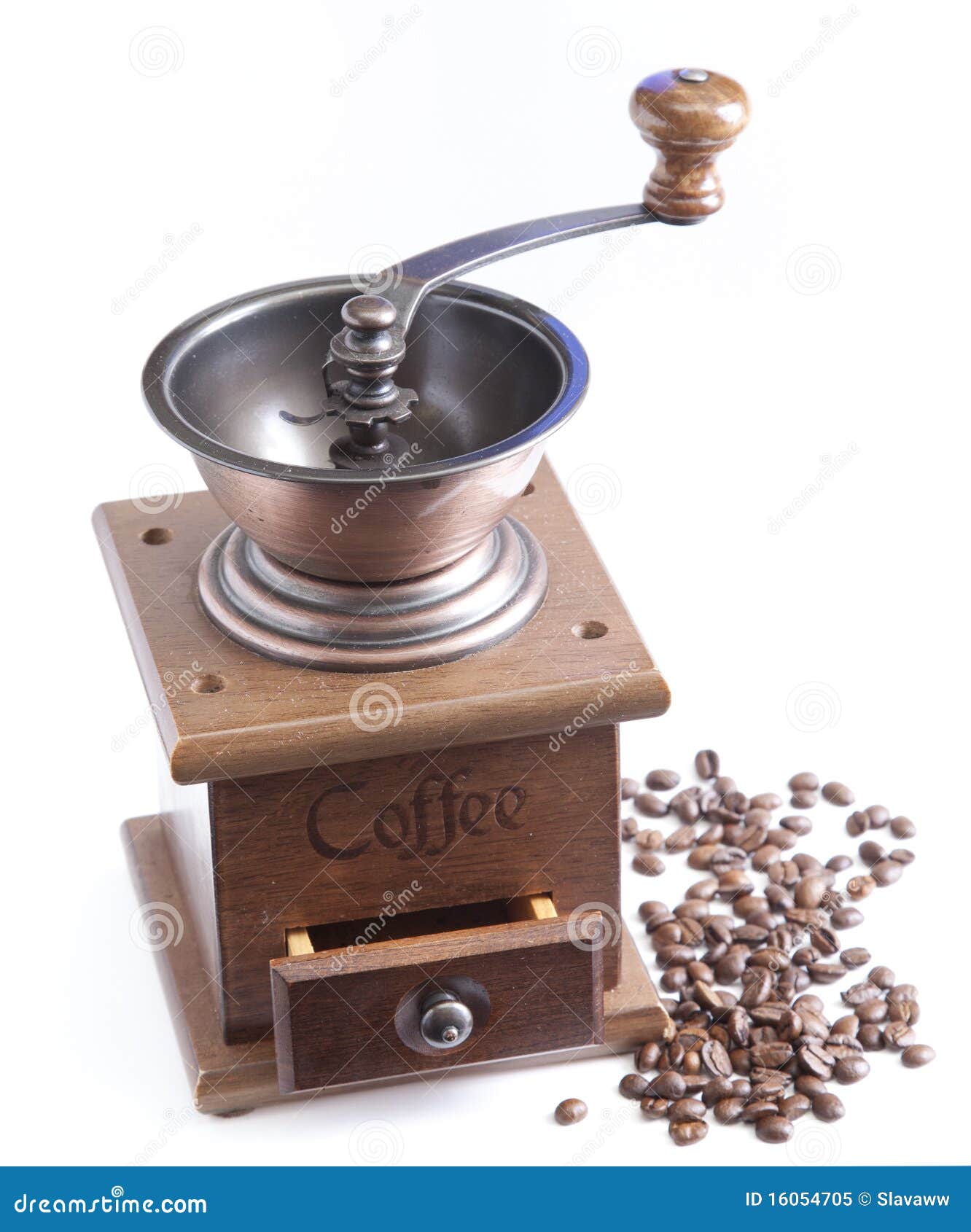 Coffee mill stock image. Image of brass, roasted, brew 16054705