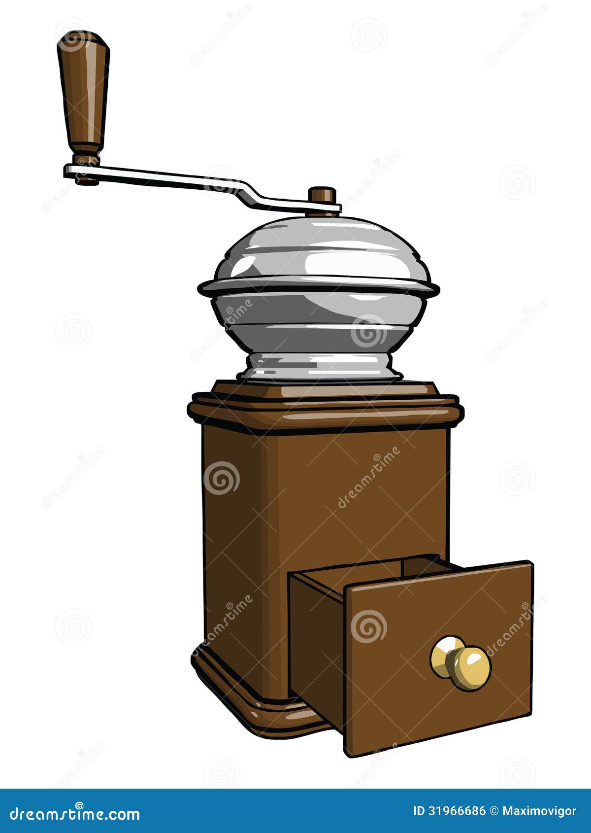 Coffee mill stock illustration. Illustration of label 31966686