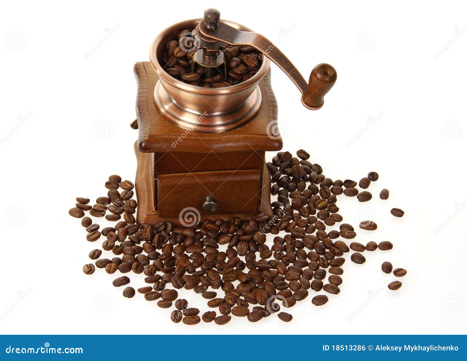 Coffee Mill with Roasted Beans Stock Photo Image of grind, food 18513286