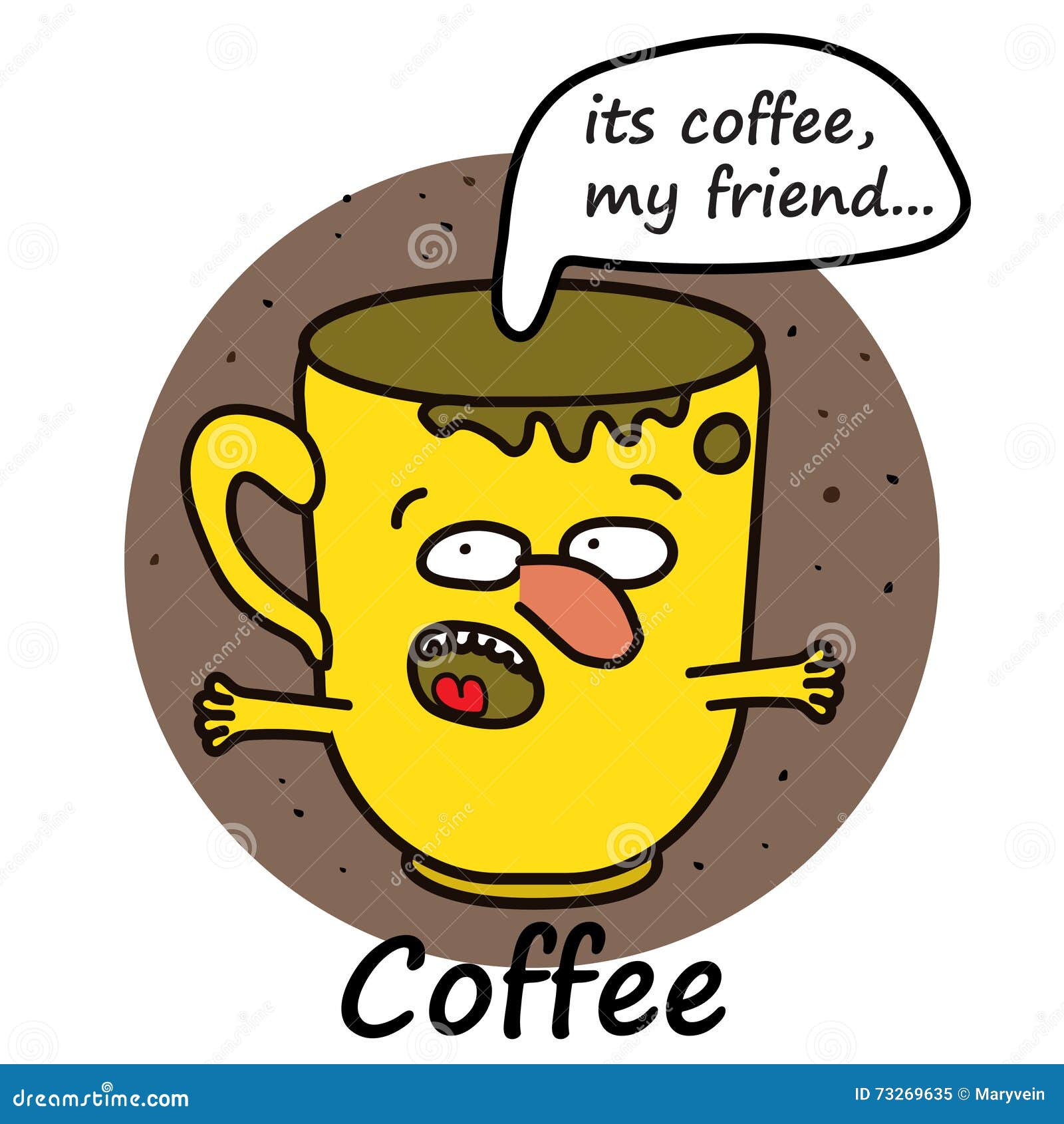 Coffee mug stock illustration. Illustration of doodle 73269635