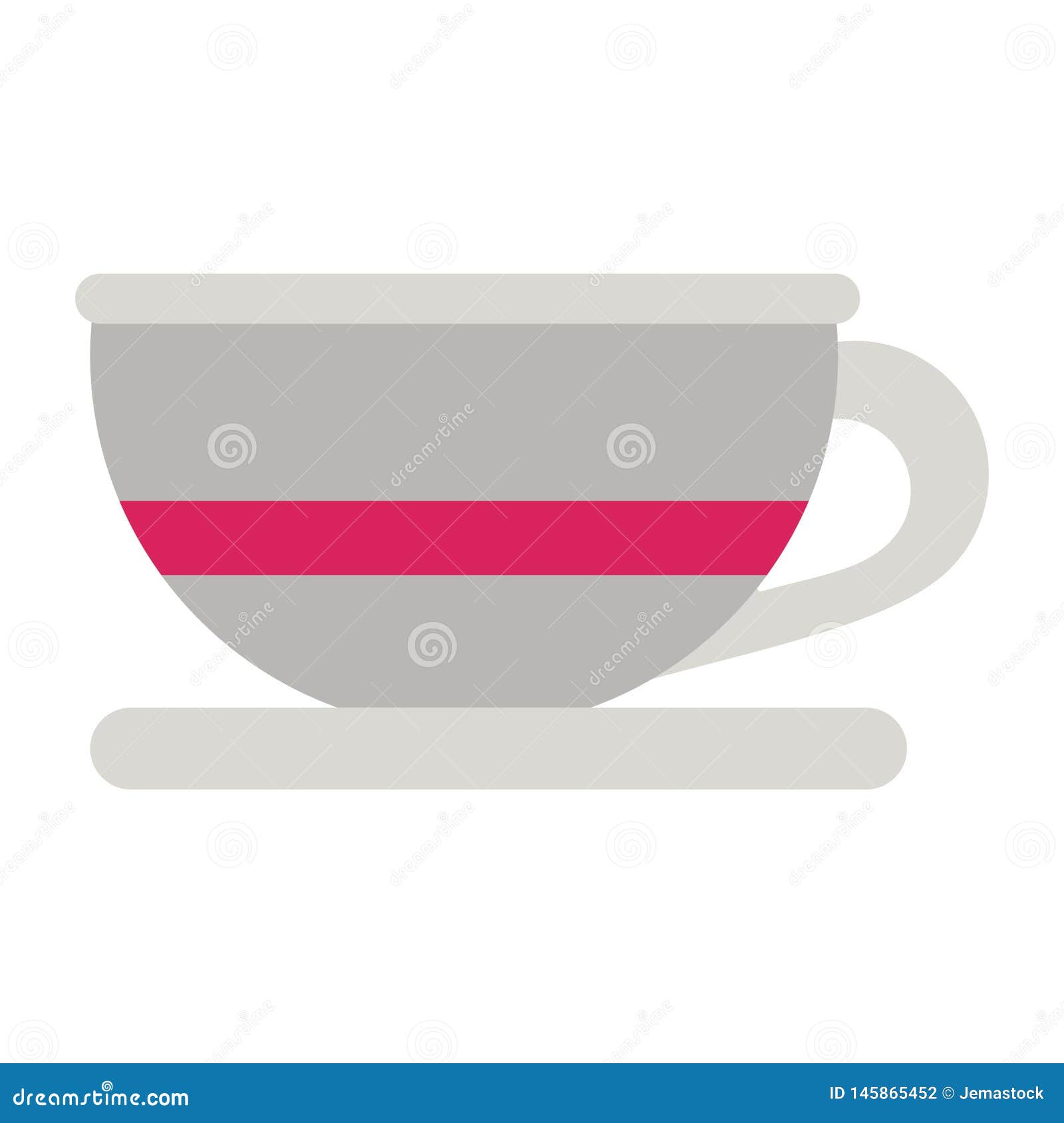 Coffee mug on dish flat stock vector. Illustration of organic 145865452