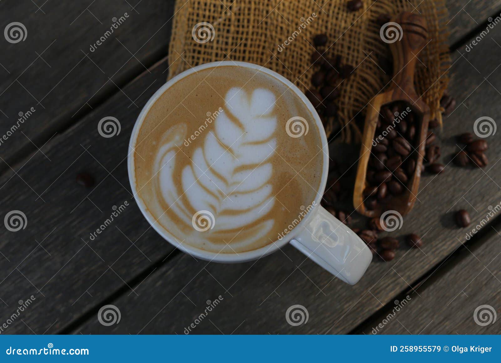 Coffee mug latte art stock image. Image of fresh, latte - 258955579