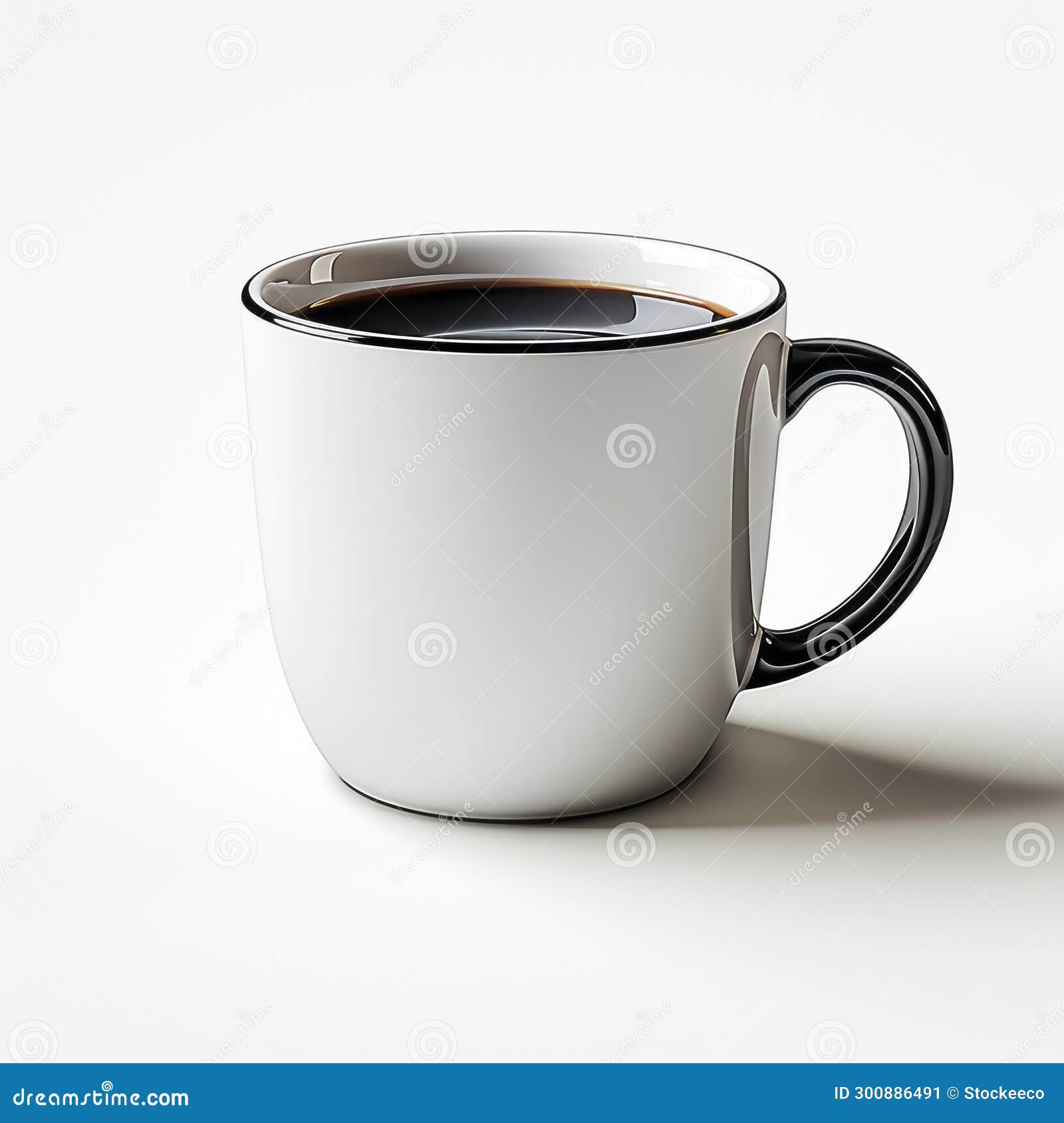 Realistic Tea Cup with Black Rim Hyperdetailed Rendering Stock