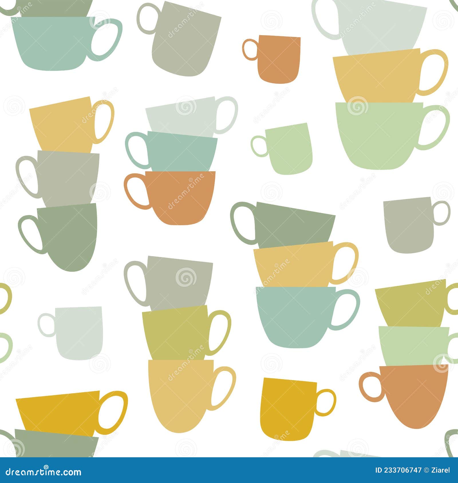 Coffee Mug Seamless Pattern. Vector Wallpaper Design Stock Vector - Illustration of design, pattern: 233706747 Coffee Mug Seamless Pattern. Vector Wallpaper Design Stock Vector - Illustration of design, pattern: 233706747