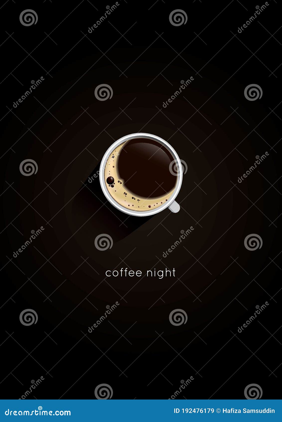 Coffee Night Poster. Vector Illustration Decorative Design Stock Vector