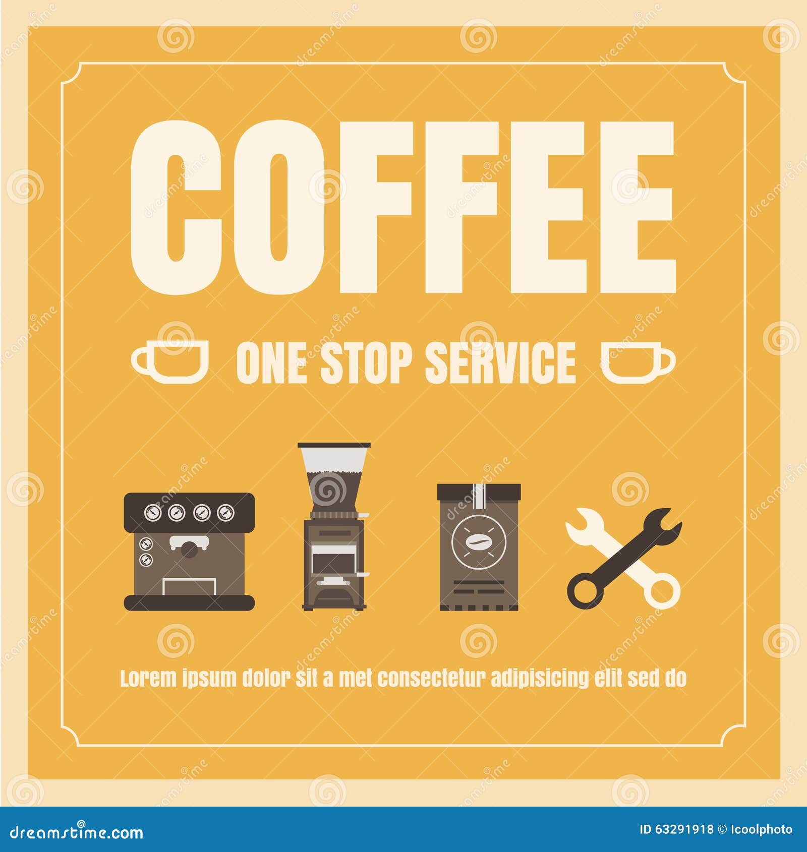Coffee one stop service stock vector. Illustration of elements 63291918