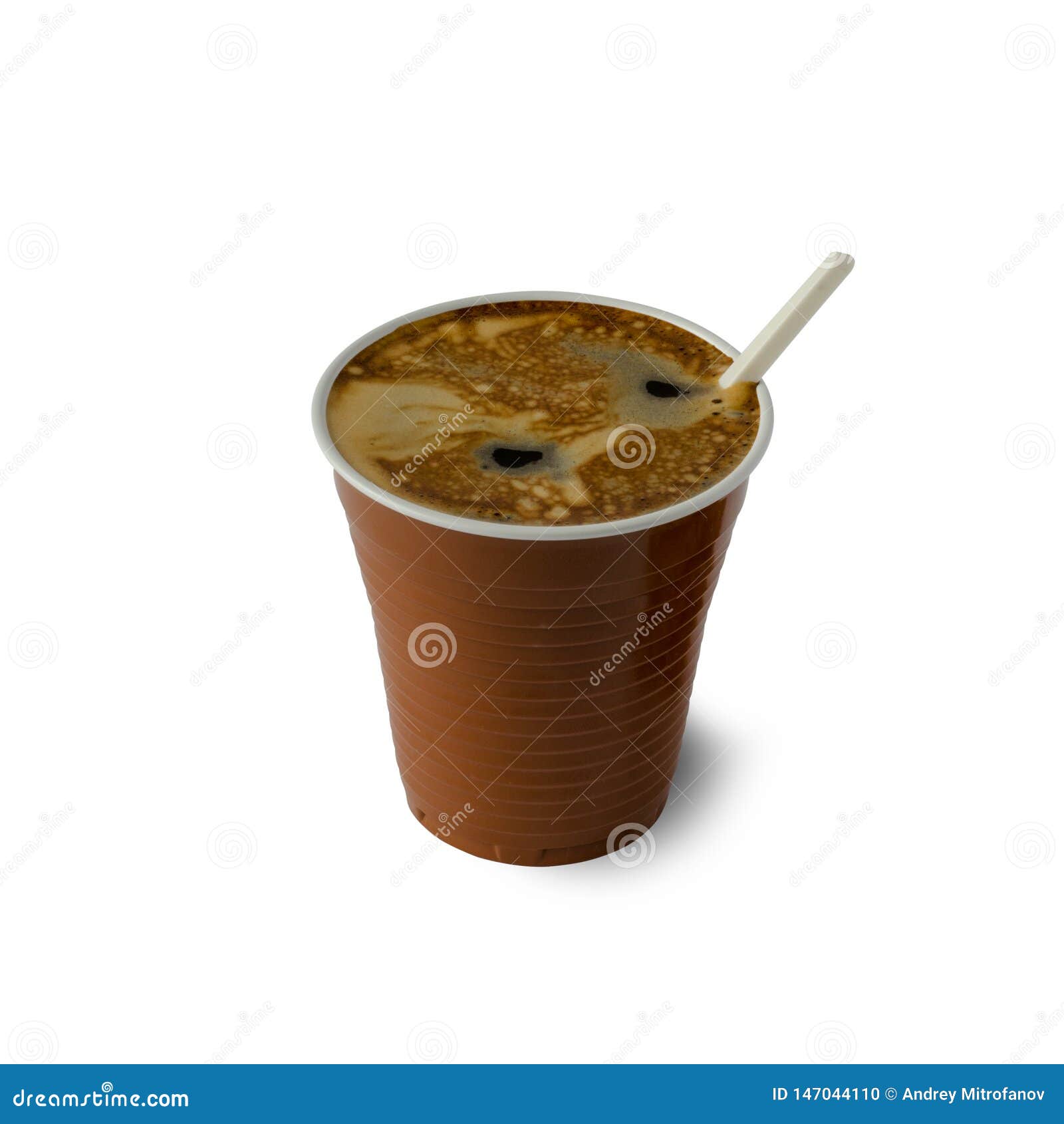Coffee in a plastic Cup stock photo. Image of food, cafe 147044110