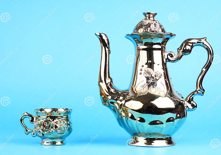 Coffee pot with cups stock image. Image of coffee, drink 26287699