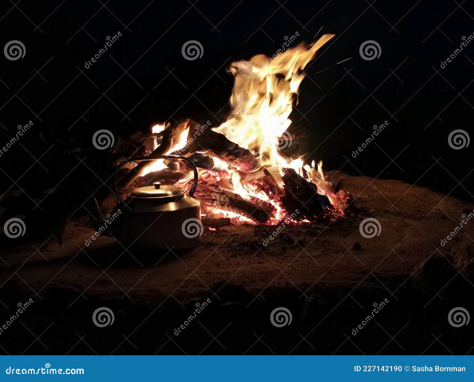 Coffee pot on fire stock photo. Image of fire, hotdrink 227142190
