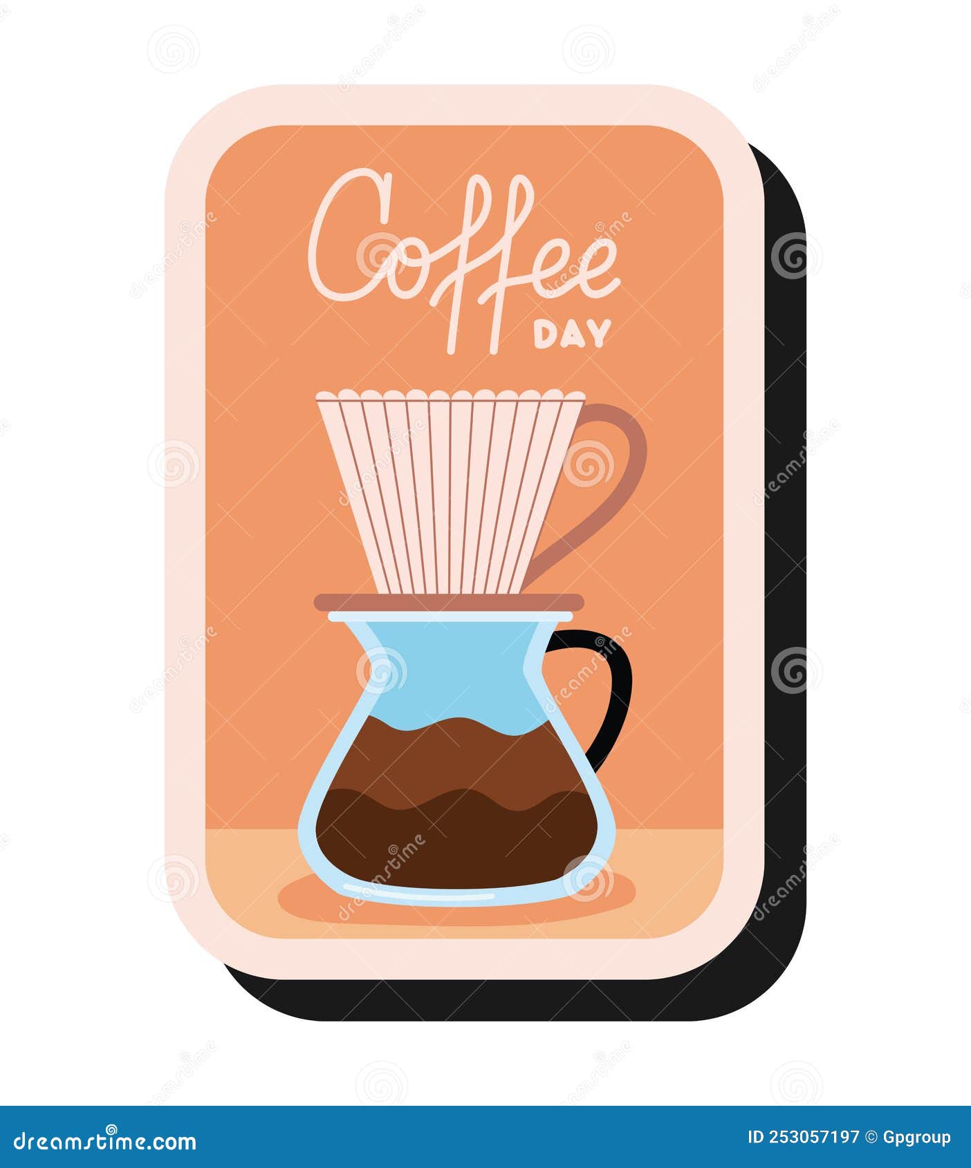 Coffee pot seal stock vector. Illustration of nature 253057197