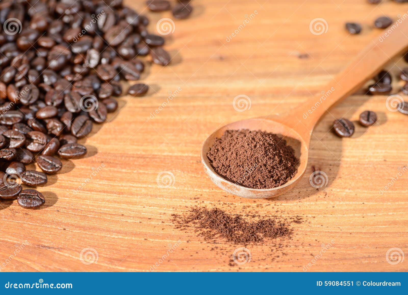 Coffee Powder and Coffee Beans Stock Image Image of grain, coffee