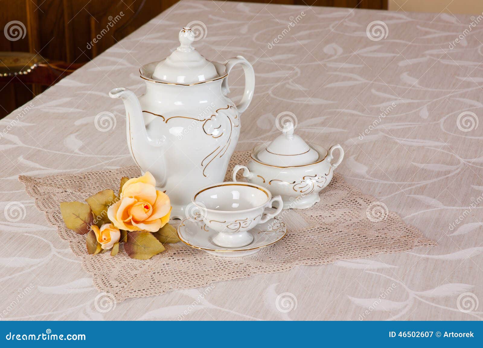 Coffee service stock image. Image of handkerchief, gourmet 46502607