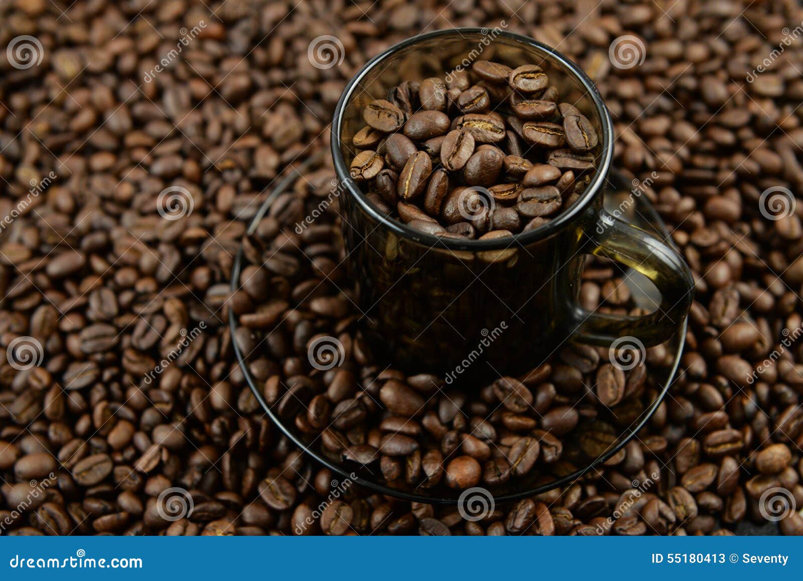 coffee set filled with coffee beans