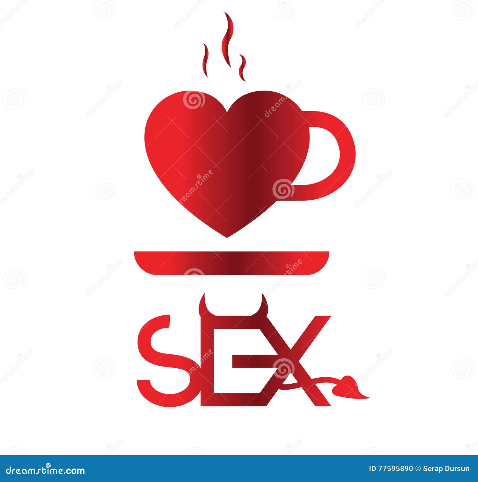 Coffee And Sex Stock Vector Illustration Of Cafe Heart 77595890
