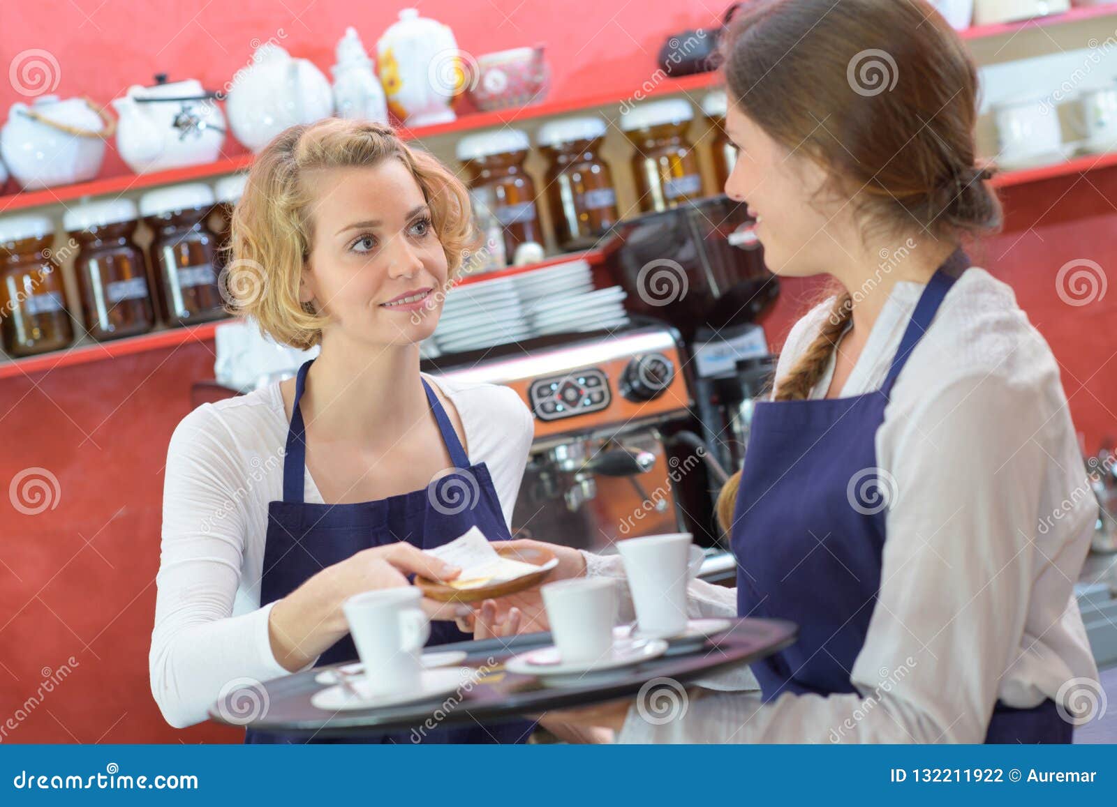 Coffee Shop Baristas Working Stock Photo Image of start, counter