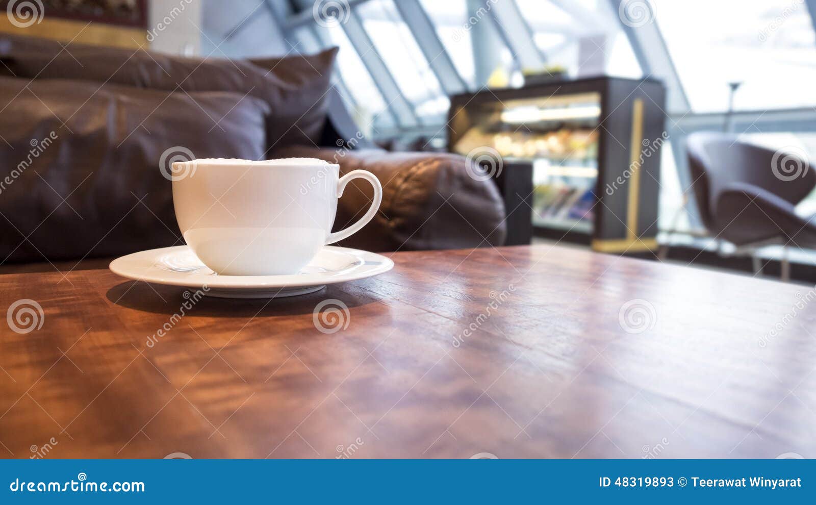 Coffee Shop Cafe Interior with Coffee on Table Stock Image Image of living, beverage 48319893