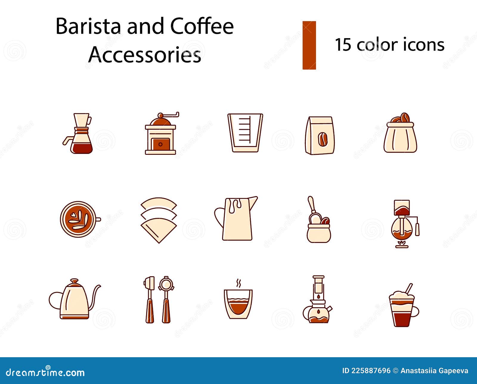 Barista And Coffee Accessories Glyph Icons Set Coffee Shop