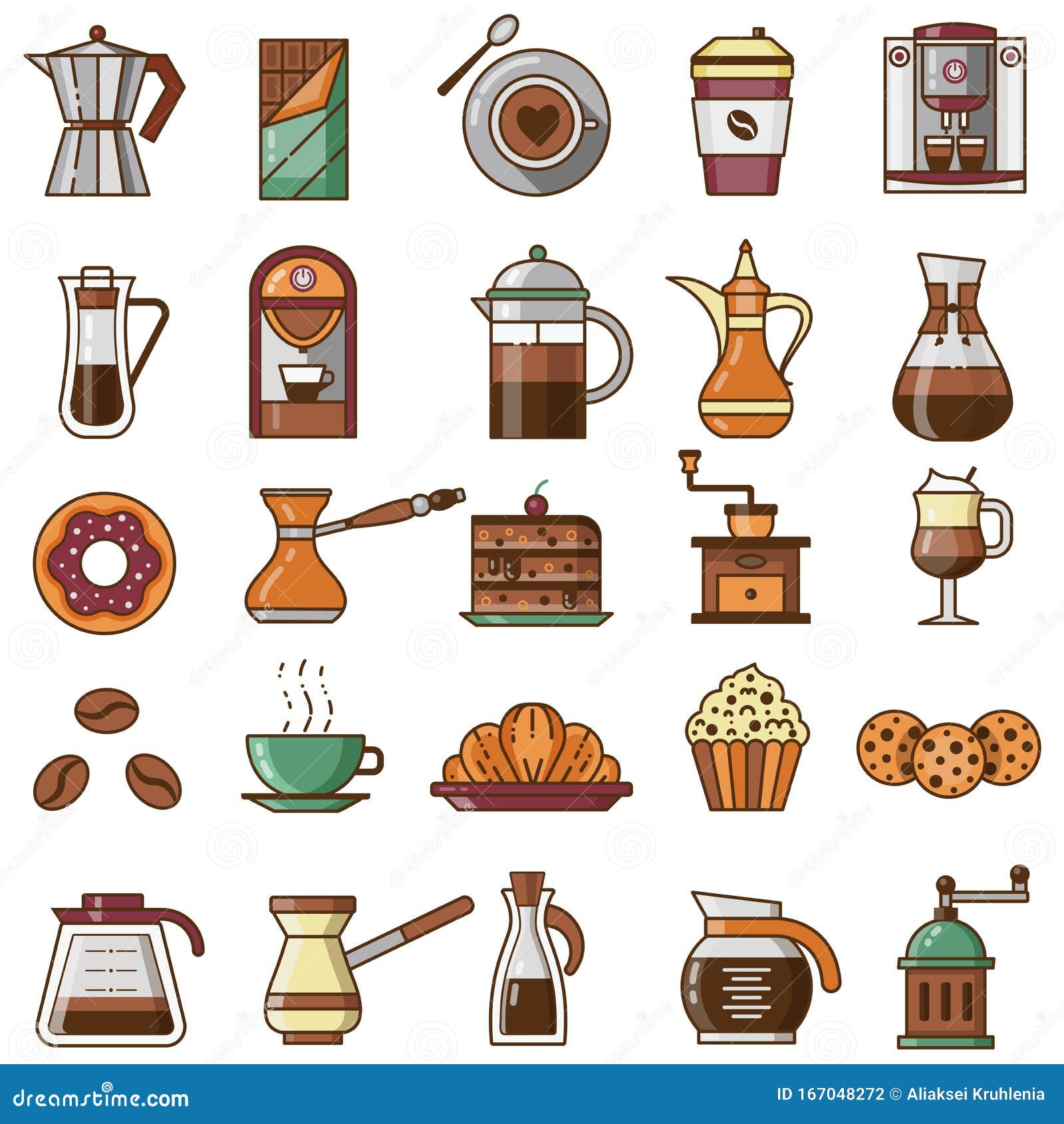 Coffee Shop Or House Menu Icon Set Stock Vector ...