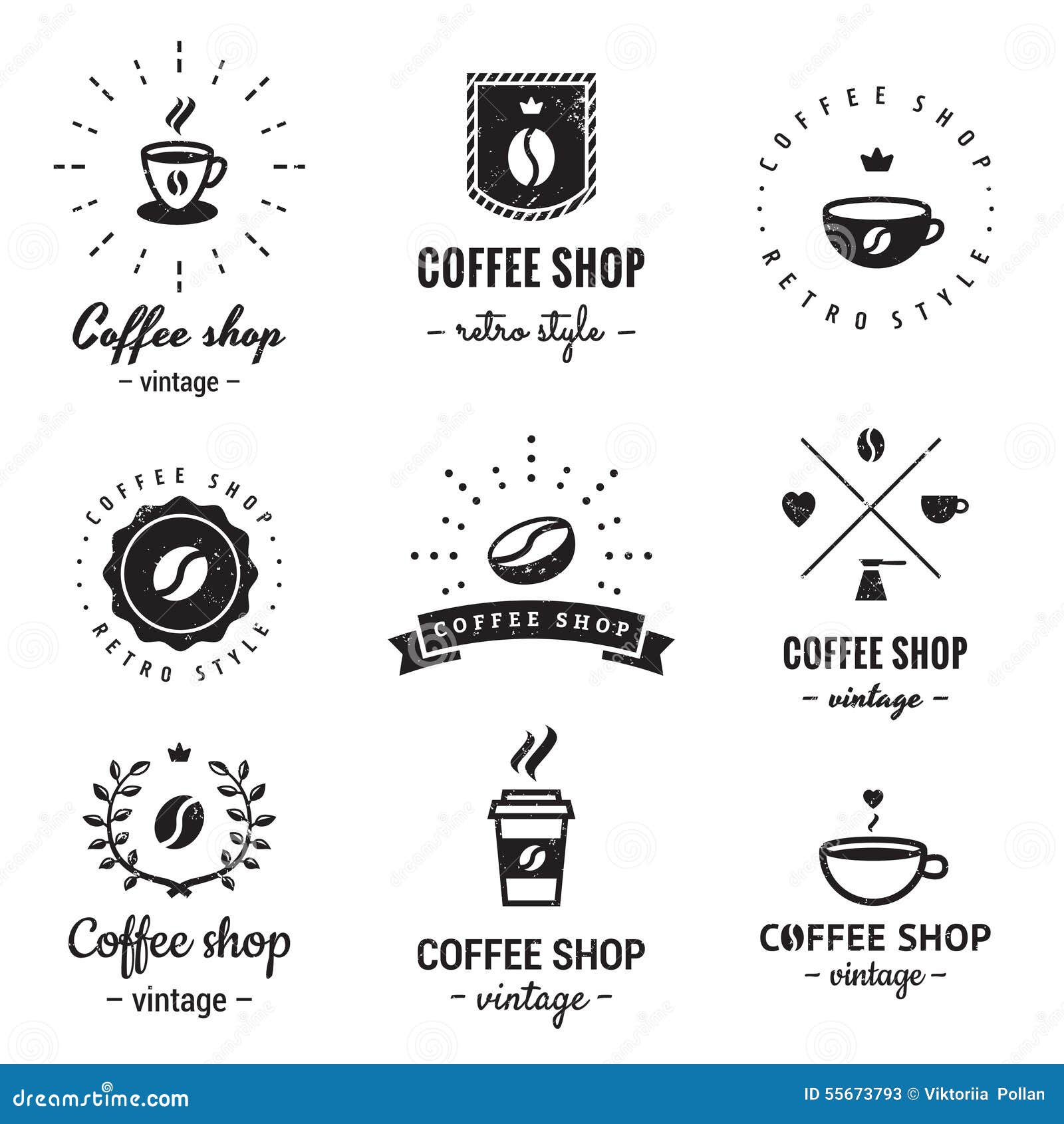 Coffee Logo Design Vector Illustration. Retro Vintage Coffee Logo ...