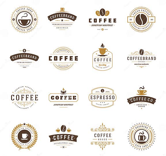 Coffee Shop Logos, Badges and Labels Design Stock Vector - Illustration ...