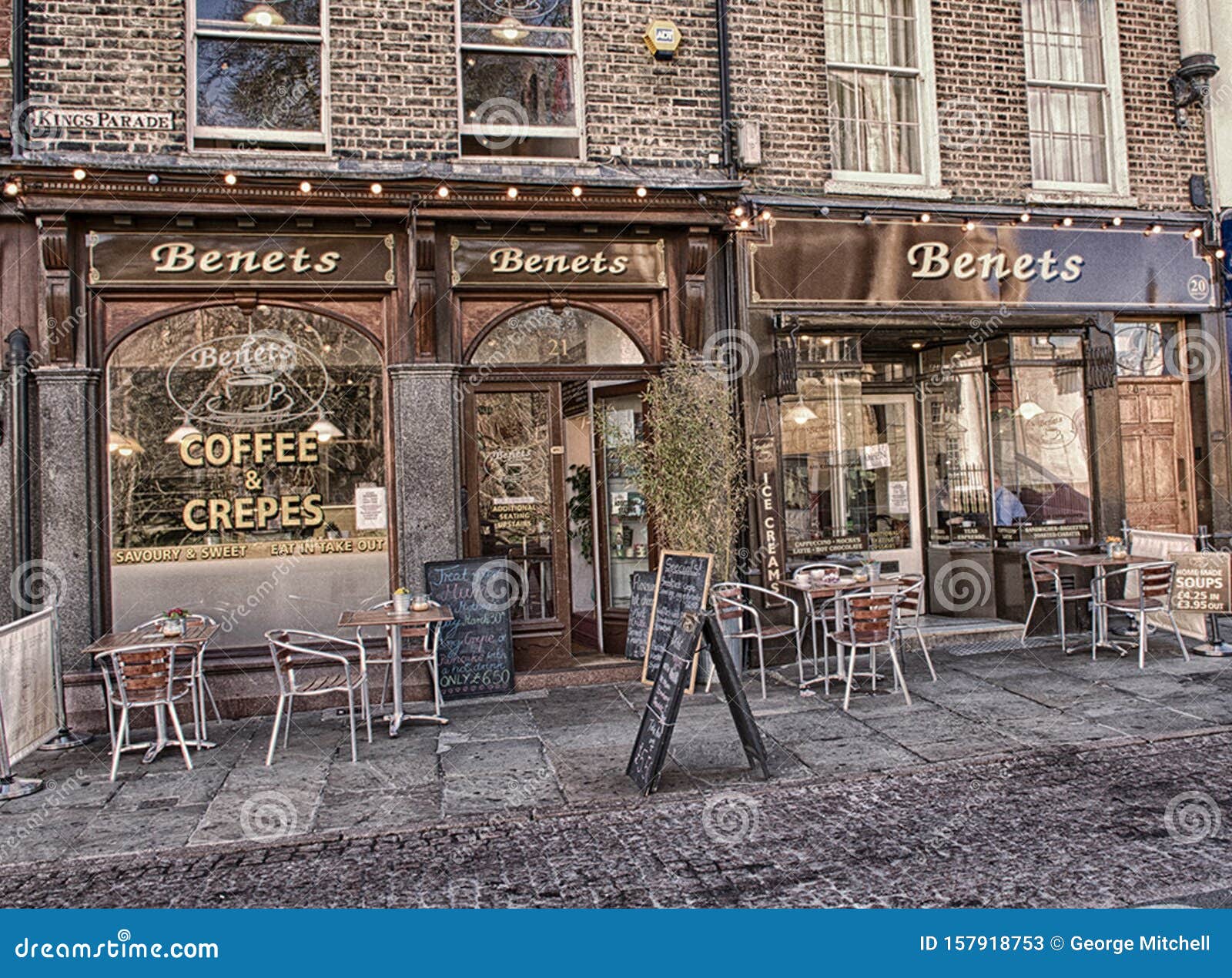 Coffee Shop In Centre Of Cambridge Editorial Stock Photo - Image of