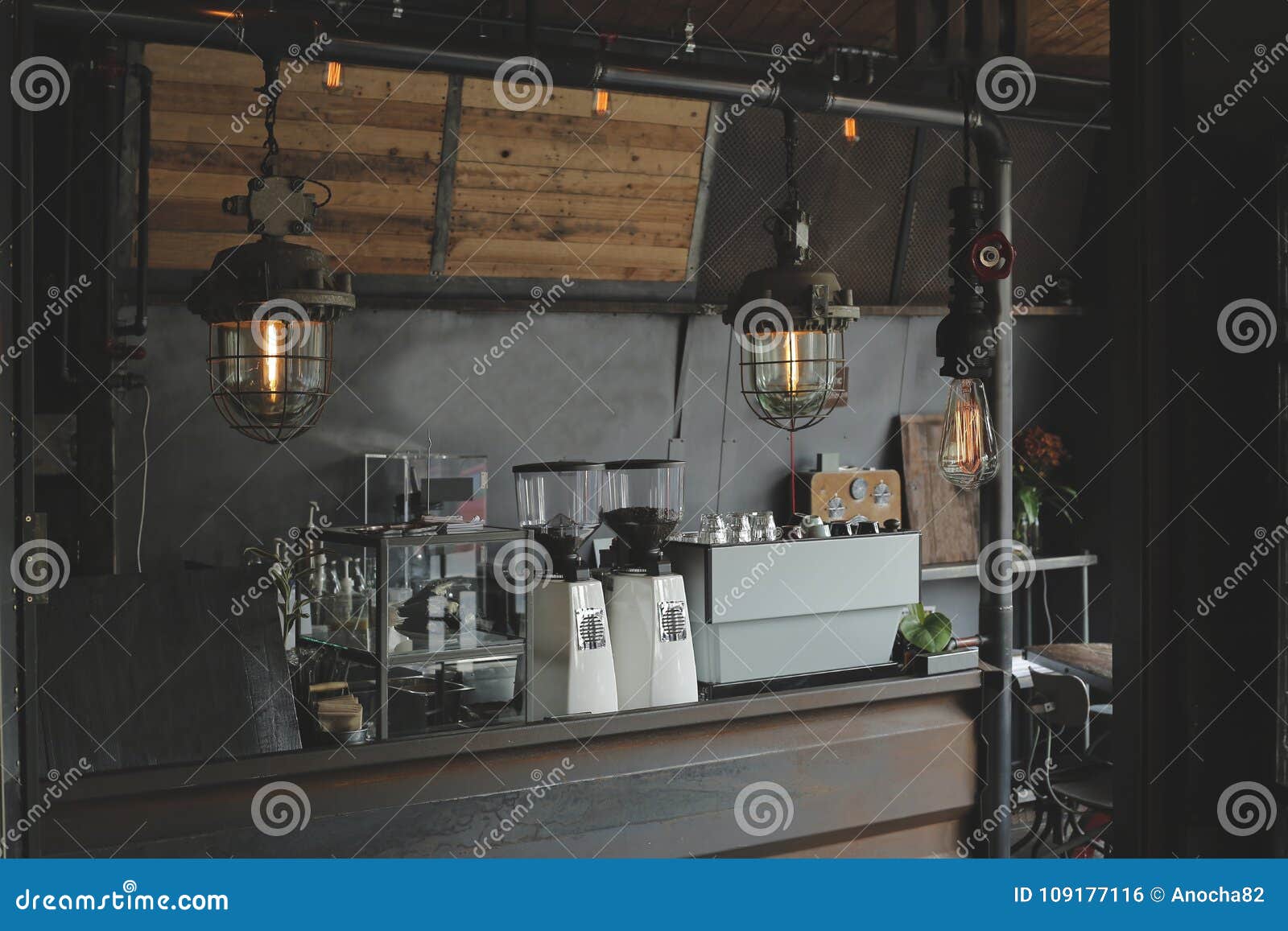 Coffee Shop Vintage Style. stock photo. Image of industry 109177116