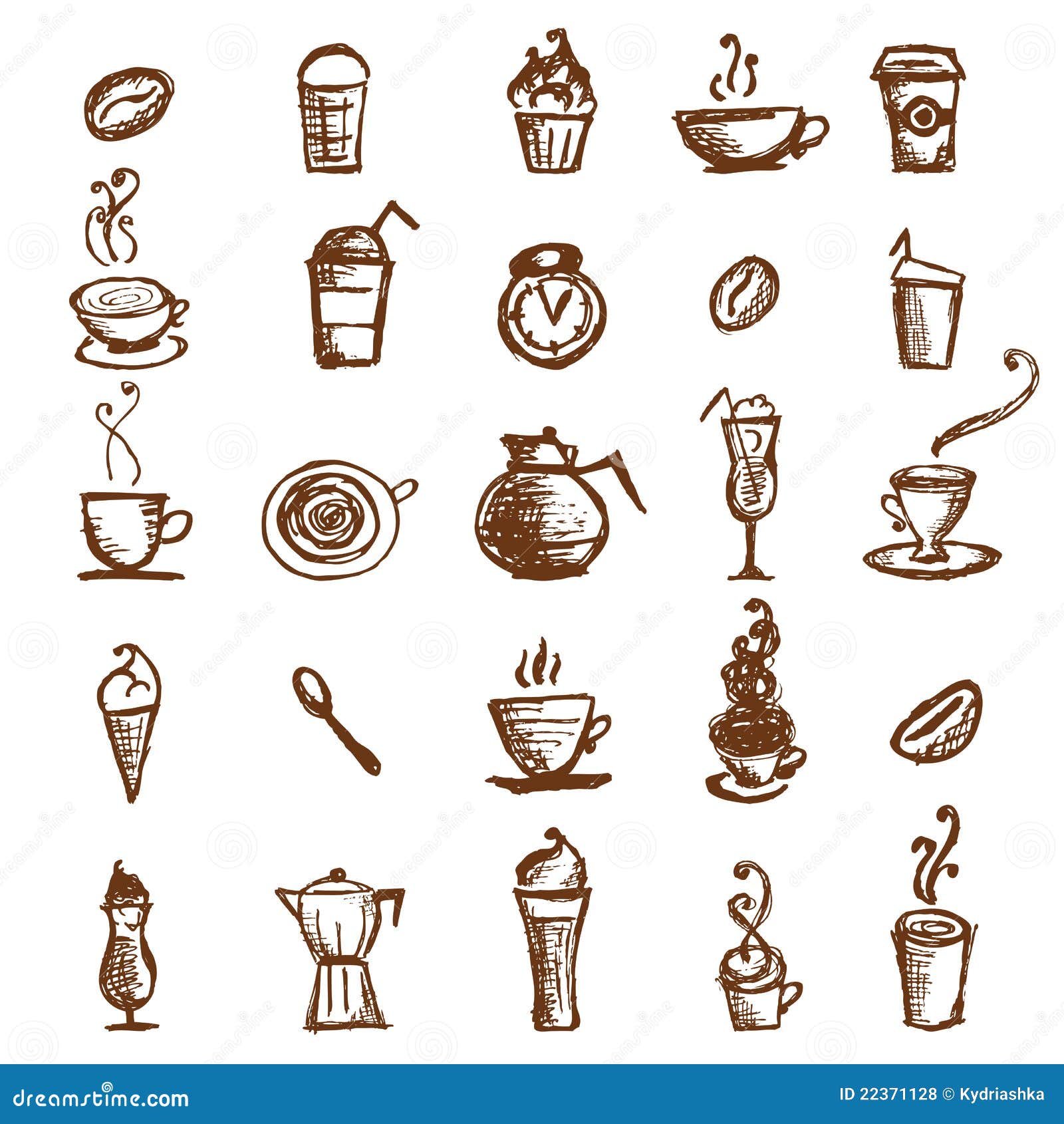 Coffee Sketch, Design Elements Stock Vector Illustration of breakfast