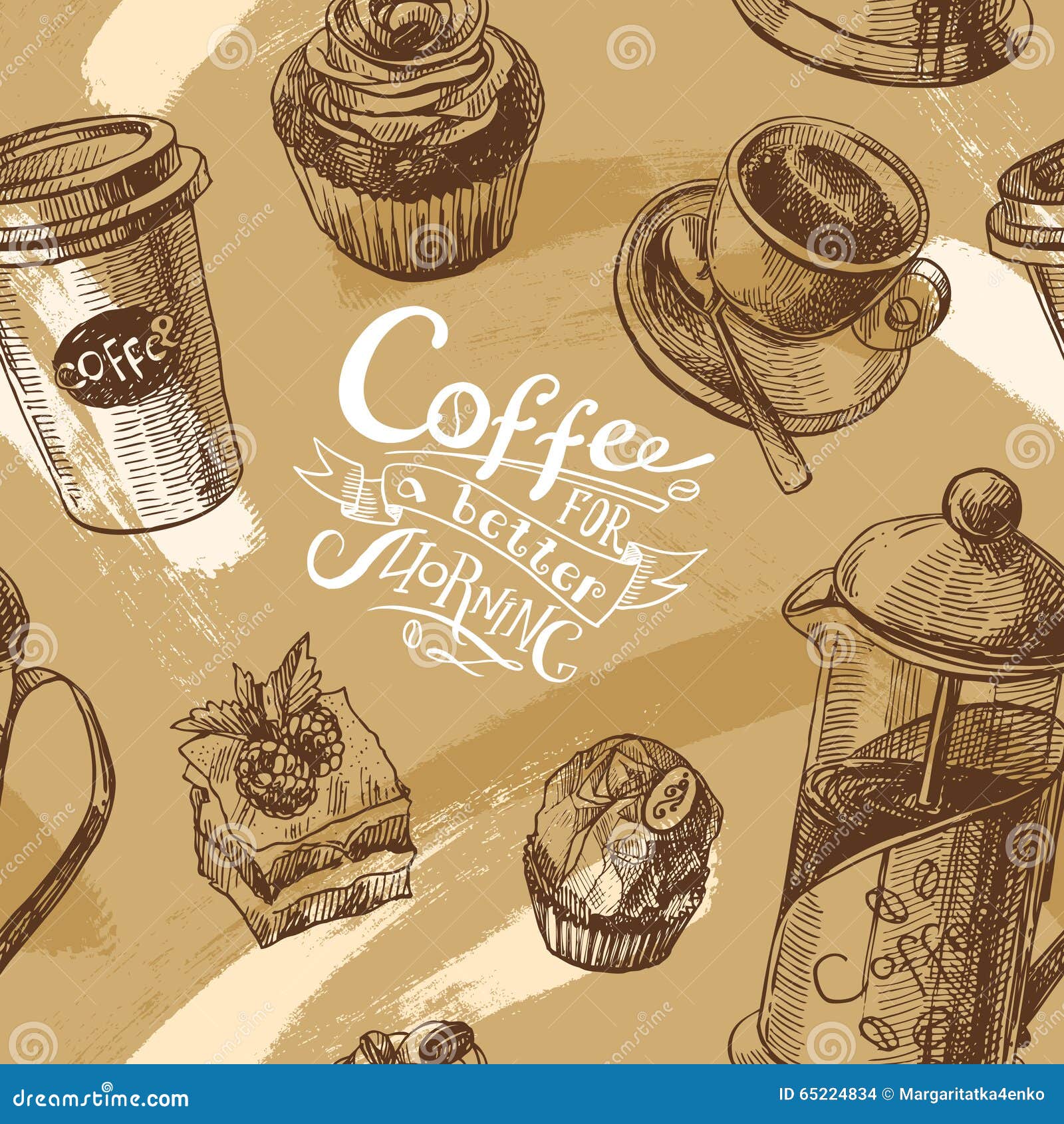 Coffee sketch illustration stock vector. Illustration of abstract