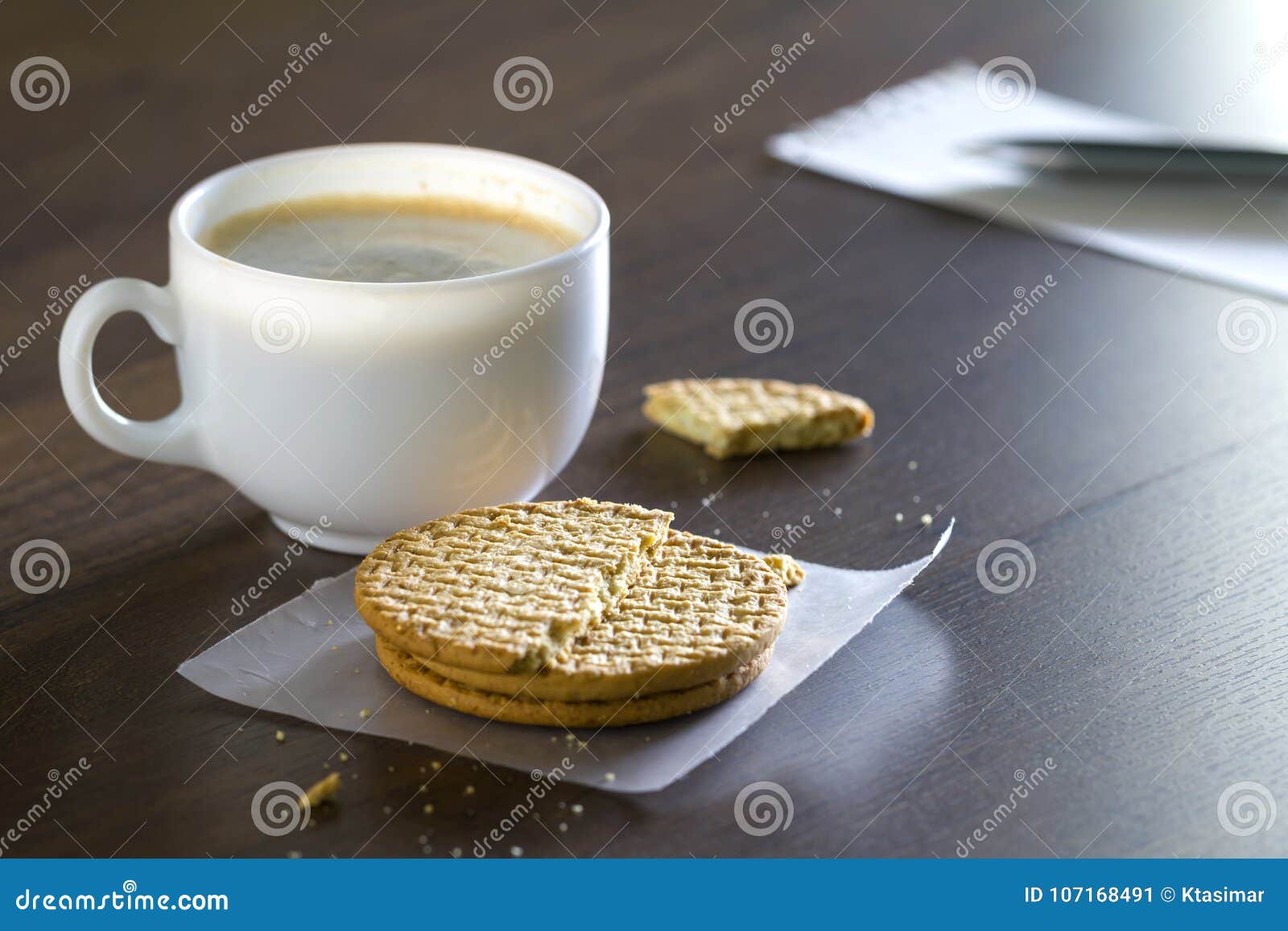 Coffee and Snacks during Coffee Break Stock Image Image of table
