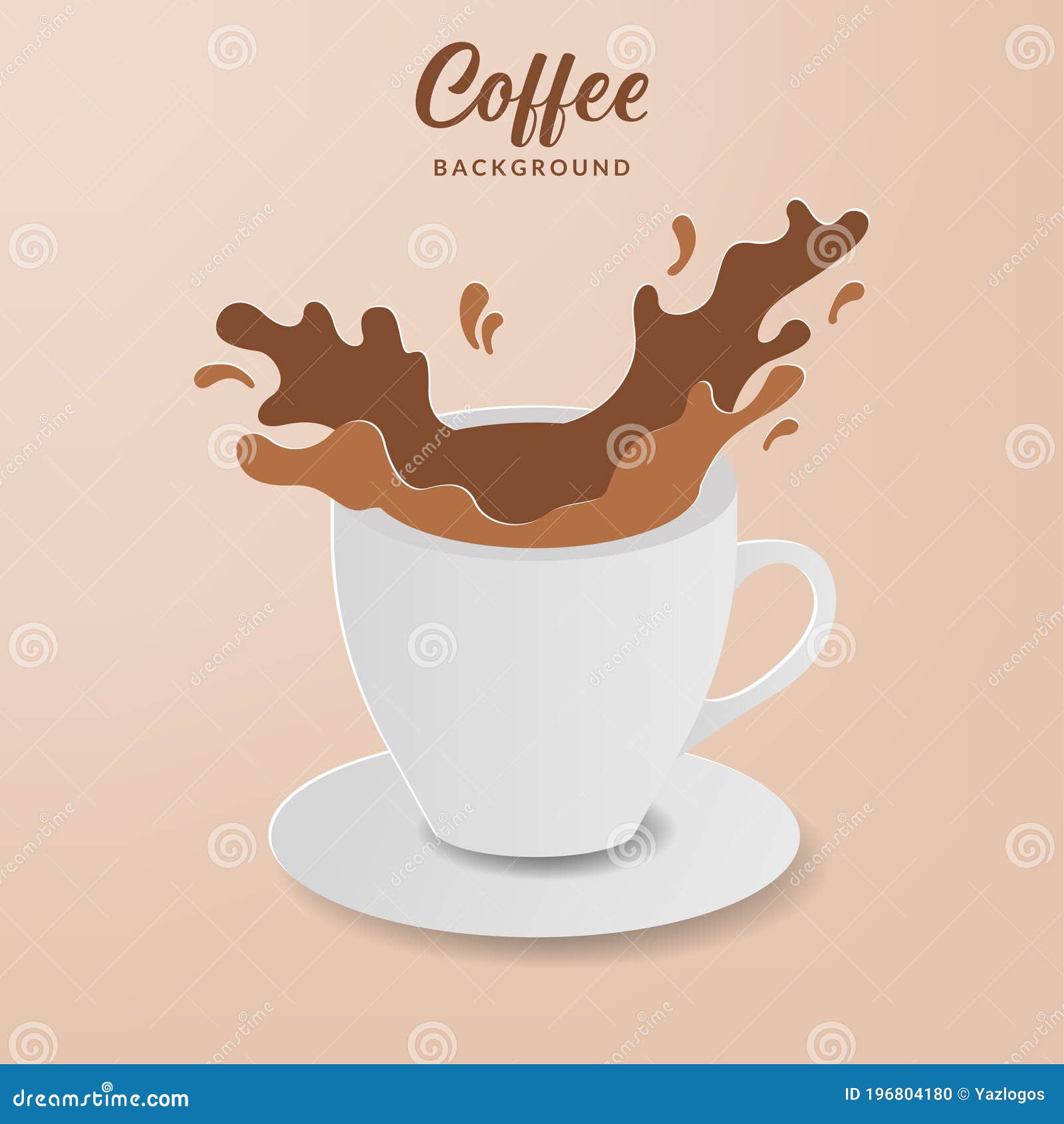Coffee Splash Vector Illustration. Coffee Cup Background Design Stock  Vector - Illustration of beverage, shop: 196804180