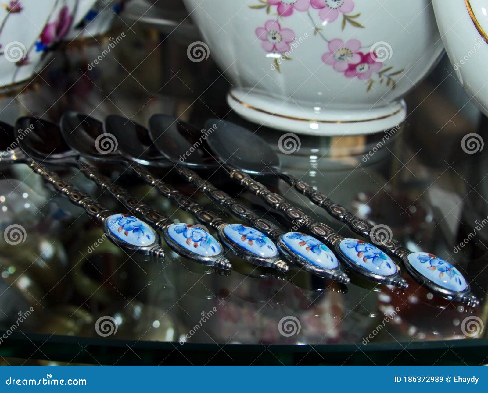 coffee spoons with enamel. rostov finift Ã¢â¬â russian folk art craft; it has existed since the xviii century