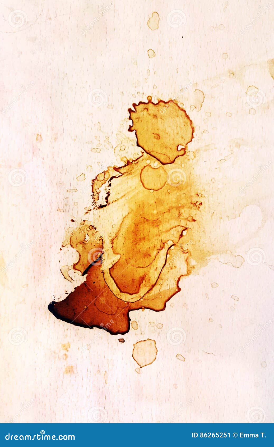 Coffee Stain on a Wooden Table Stock Image Image of color, paper