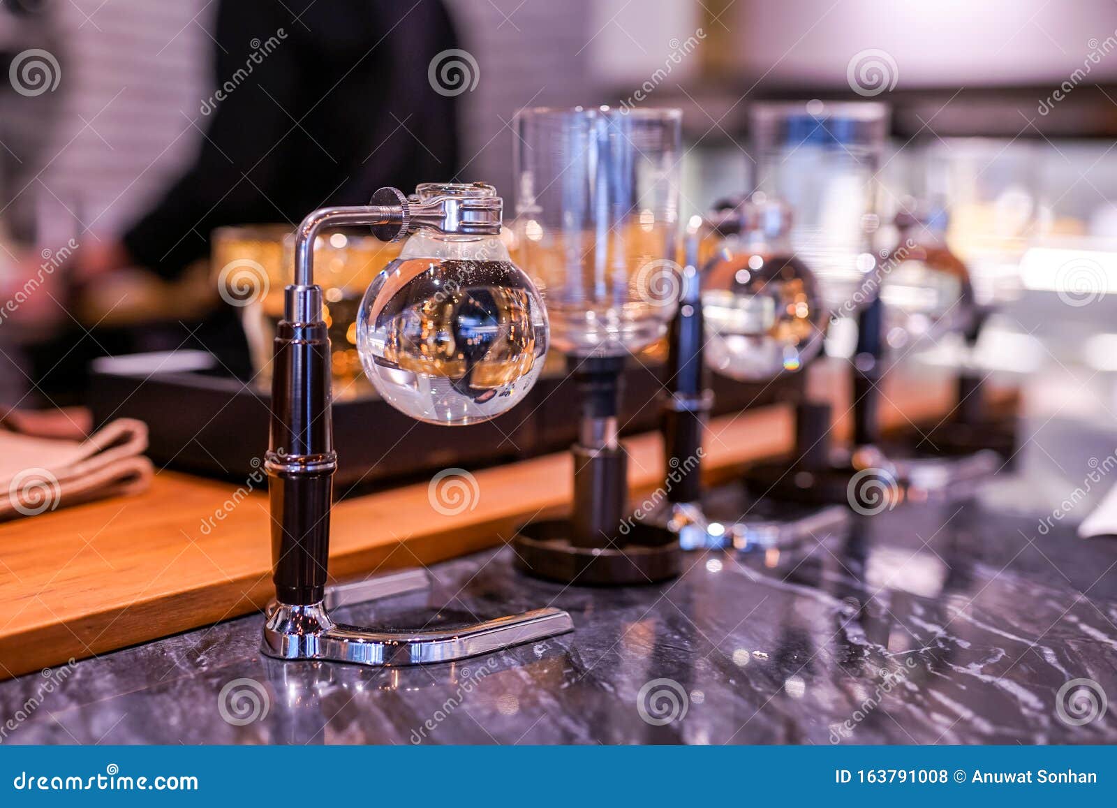 Coffee Syphon Brewing Equipment in the Shop Stock Photo Image of