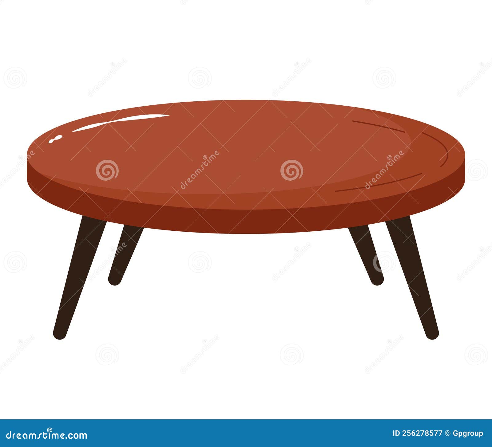 Coffee table design stock vector. Illustration of wooden 256278577
