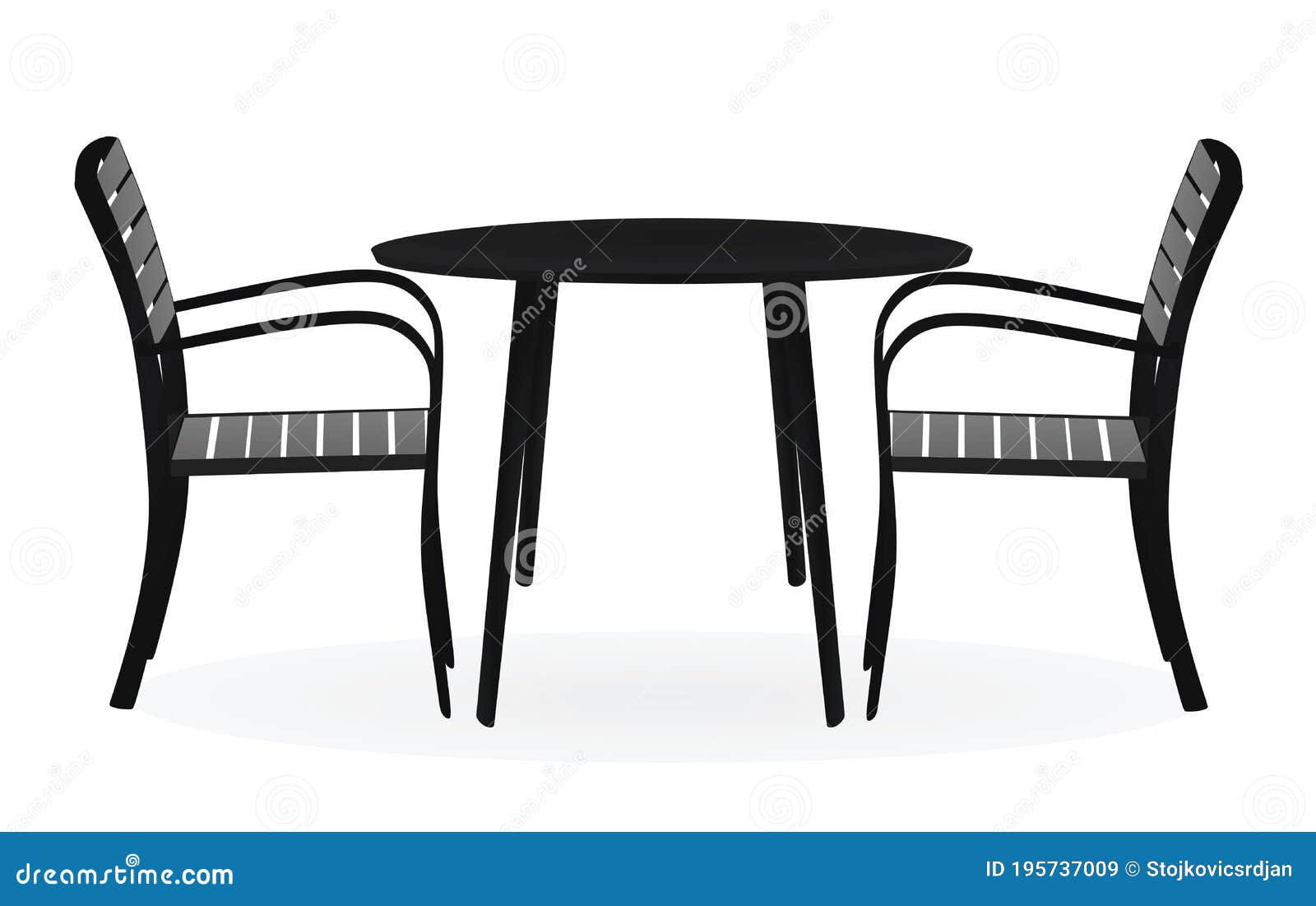 Coffee Table and Two Chairs Stock Vector Illustration of dining