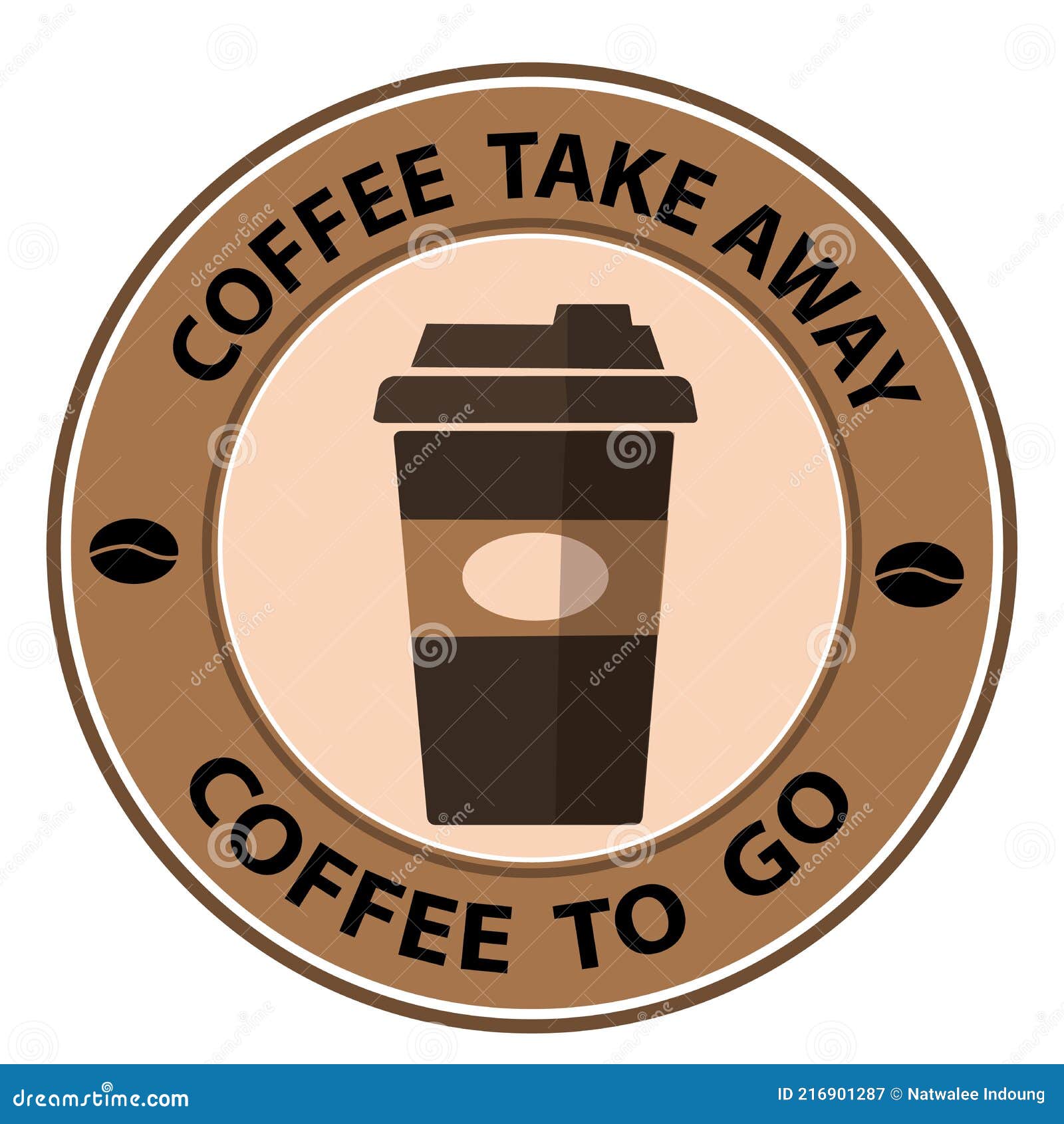 Coffee Take Away Coffee To Go Sticker Icon Sign Stock Illustration