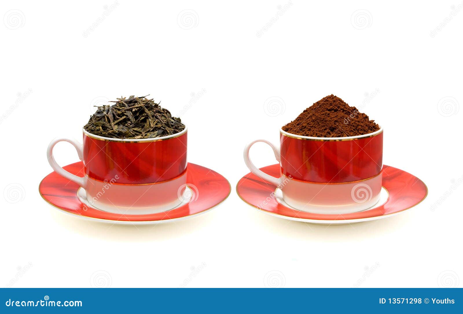 Coffee and Tea Isolated on White Background Stock Photo Image of