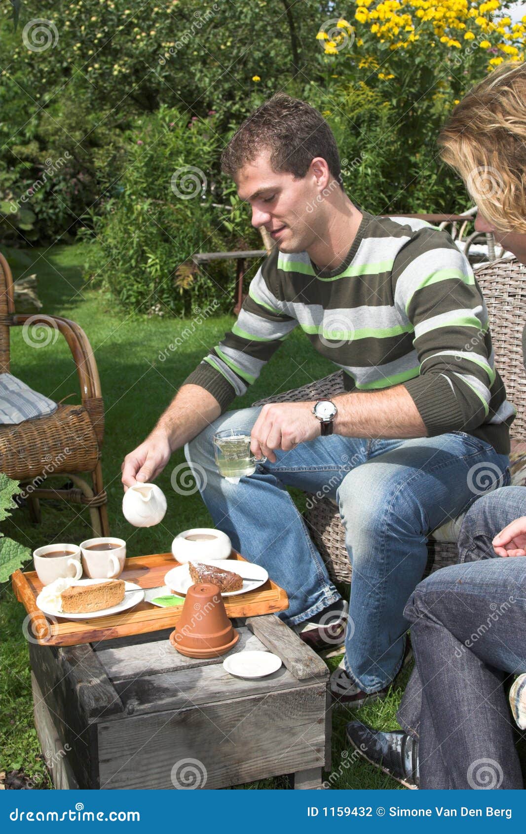 Coffee and Tea in the Garden Stock Photo Image of people, lovers 1159432