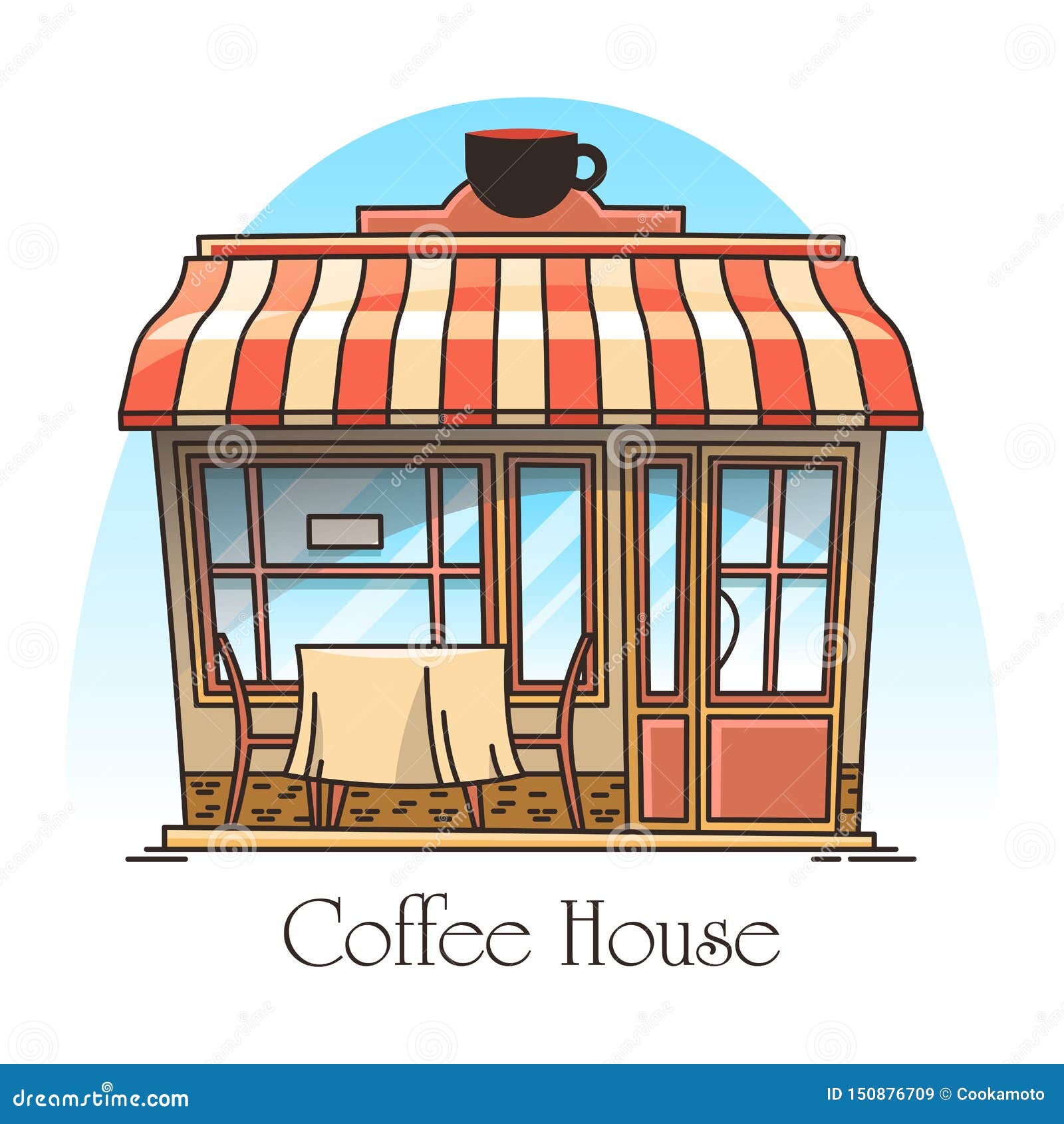 Coffee or Tea House Building. Cafeteria, Cafe Stock Vector - Illustration  of breakfast, isometric: 150876709