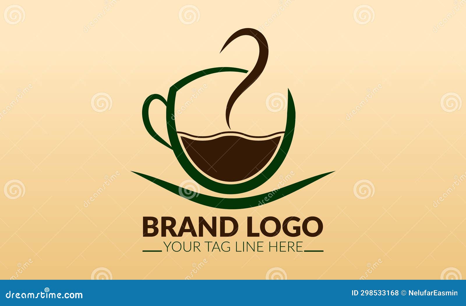 Coffee Logo. Tea Cup Logo or Icon Design. Tea Logo. Stock Vector Illustration of menu, logo