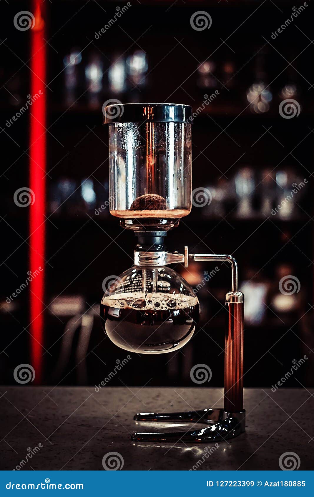 Coffee / Tea Making Machine in Vintage Style. in an Interior Against a