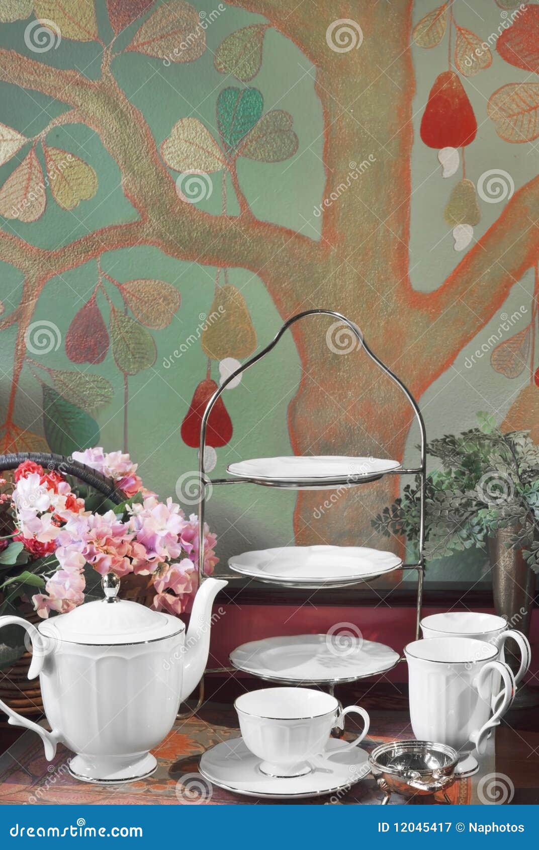 Coffee and tea set stock image. Image of table, interior 12045417