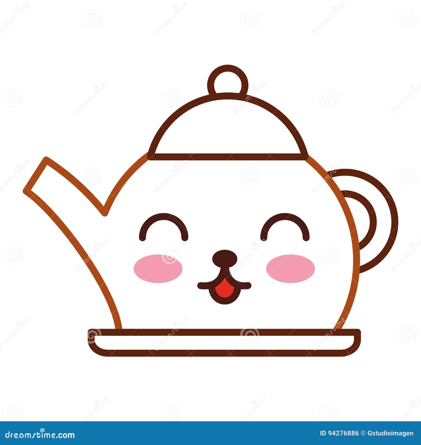 Coffee Teapot Kawaii Character Stock Vector - Illustration of cafeteria ...